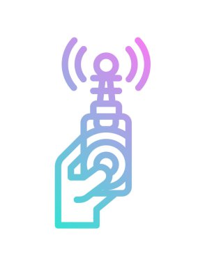 Akıllı telefondaki kablosuz sinyal beyaz arkaplanda izole edildi