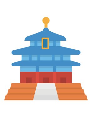 bir binanın düz tasarım vektör çizimi