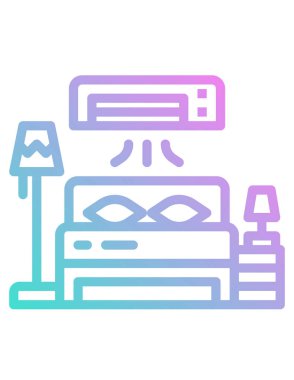 Otel düz vektör simgesi