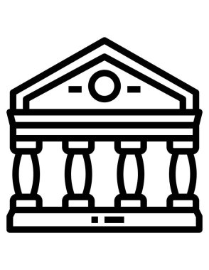 Banka binası simgesi, vektör illüstrasyonu