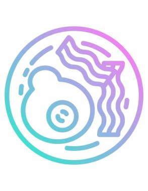 Kahvaltı simgesinin vektör illüstrasyonu