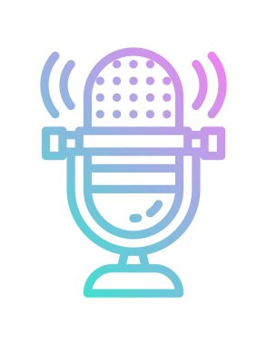 Beyaz arkaplanda mikrofon vektör çizimi 