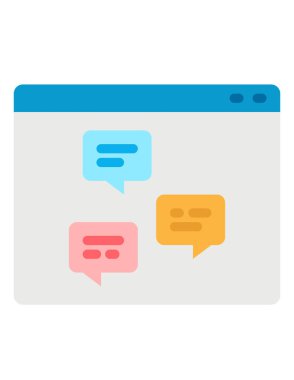 sohbet düz vektör simgesi