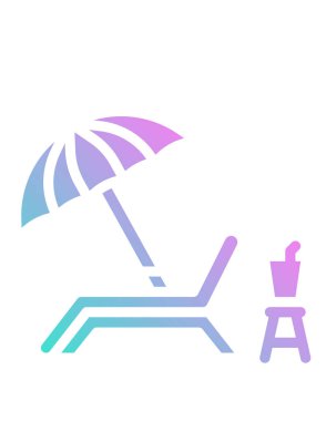 plaj sandalyesi ikon vektör illüstrasyonu