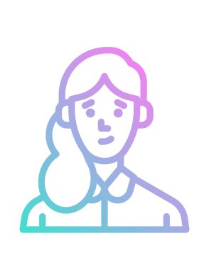 kişi veya avatar, vektör simgesi beyaz üzerinde izole