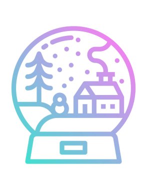 Modern düz dizaynlı kartopu ikonunun vektör çizimi