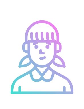 kişi veya avatar, vektör simgesi beyaz üzerinde izole