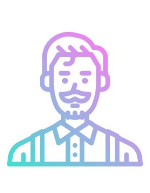 kişi veya avatar, vektör simgesi beyaz üzerinde izole