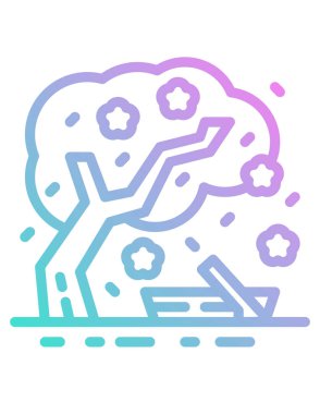 Tekne ve ağacın vektör çizimi