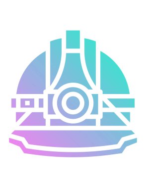 Kask simgesi, vektör illüstrasyonu