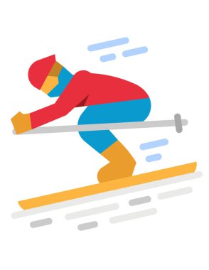 İnsan kayak simgesinin vektör illüstrasyonu