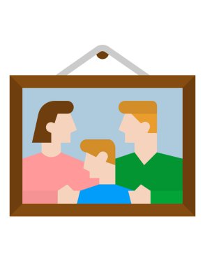 aile konsepti simgesi, vektör illüstrasyonu 