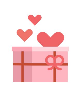 Kalp ve kurdeleli hediye kutusu