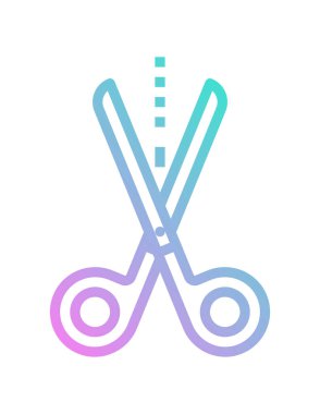 Web ve mobil için makas çizgisi simgesi