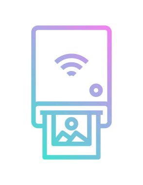 Yazıcı işareti vektör simgesi. Grafik ve web tasarımı için beyaz arkaplanda siyah illüstrasyon izole edildi.