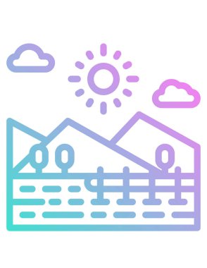 İnşaat vektör simgesi. biçim düz bicolor pembe ve beyaz sembol, yuvarlak açılar, mavi arkaplan