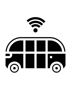 Otobüs Düz Vektör Simgesi 