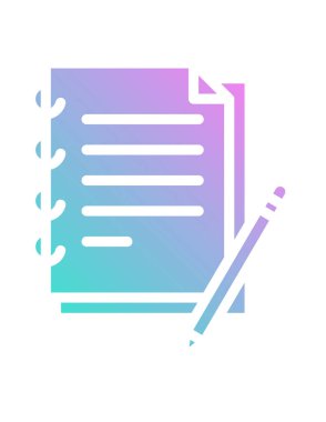 Beyaz arkaplanda kalem simgesi olan pano