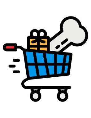 Alışveriş arabası simgesi, vektör illüstrasyonu