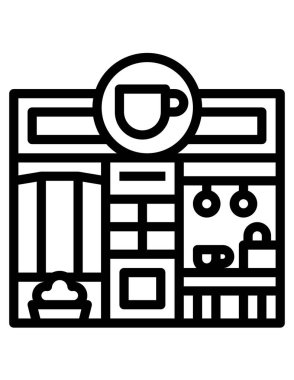 Kafe binası simgesi, vektör illüstrasyonu