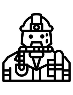 Beyaz arka planda izole edilmiş, düz stil bir robot itfaiyeci ikonu. inşaat sembolü çizimi 