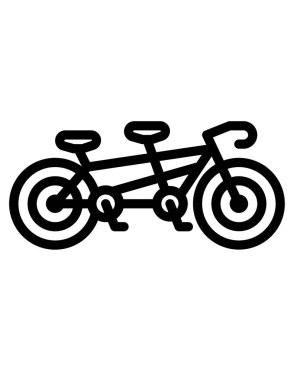 Beyaz arkaplanda ikili bisikletin vektör illüstrasyonu