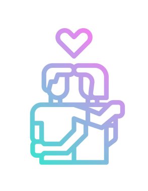 Romantik çiftin vektör çizimi