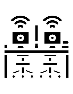 wifi ve ağ çizgisi vektör simgesi.