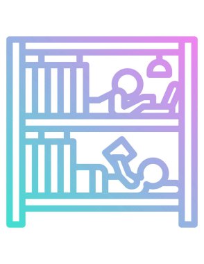 Yatak odası simgesinin vektör illüstrasyonu