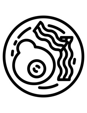 Kahvaltı simgesinin vektör illüstrasyonu