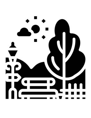 Park simgesindeki ağaçların vektör illüstrasyonu