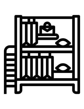 mobilya ve ekipman çizgisi vektör simgesi.