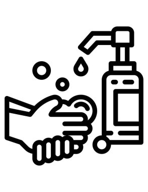 Temizlik ve çamaşır makinesi illüstrasyonuyla el ele tutuşan su şişesi