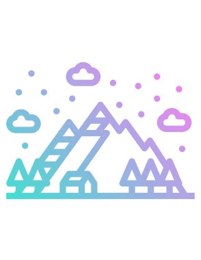 dağ kar manzarası vektör simgesi