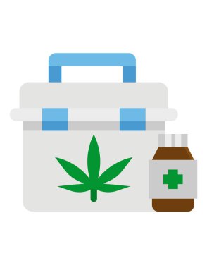 Tıbbi marihuana simgesi vektör illüstrasyon grafik tasarımı
