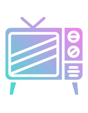 Beyaz arkaplanda TV izleme vektör simgesi