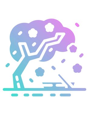 Tekne ve ağacın vektör çizimi