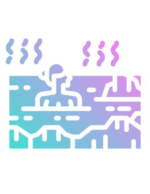 Onsen gevşemesinin vektör illüstrasyonu