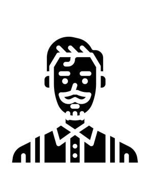 Sakallı ve bıyıklı adam. vektör illüstrasyonu