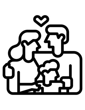 aile konsepti simgesi, vektör illüstrasyonu 