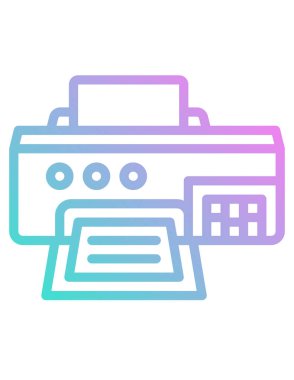 Yazıcı işareti vektör simgesi. Grafik ve web tasarımı için beyaz arkaplanda siyah illüstrasyon izole edildi.