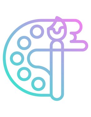 Fırça palet simgesinin vektör illüstrasyonu