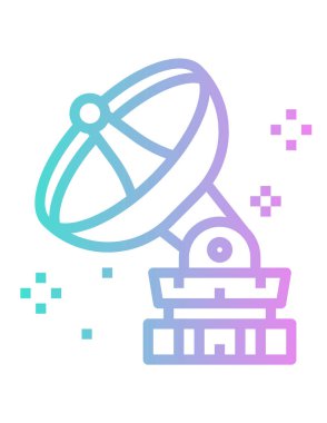 Bilim ve teknoloji ikonunun vektör illüstrasyonu