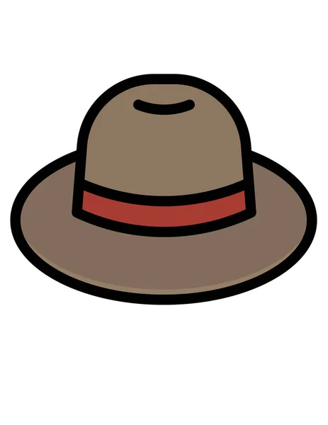 Icona Cappello Cowboy Stile Nero Isolato Sfondo Bianco Illustrazione Vettoriale — Vettoriale Stock