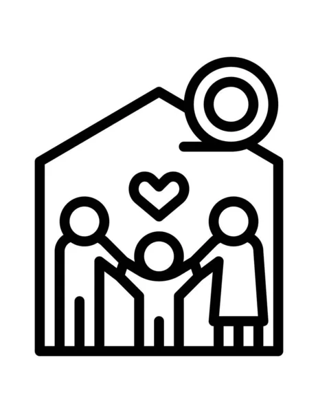 Familie Und Liebe Linie Vektor Symbol — Stockvektor