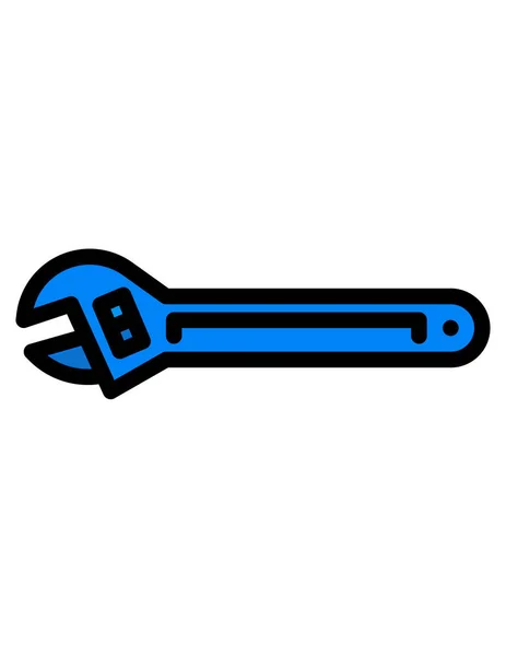 Wrench Flat Icon Vector Illustration — Stock Vector