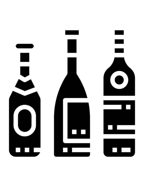 Ilustración Vectorial Iconos Línea Simple Vino — Archivo Imágenes Vectoriales