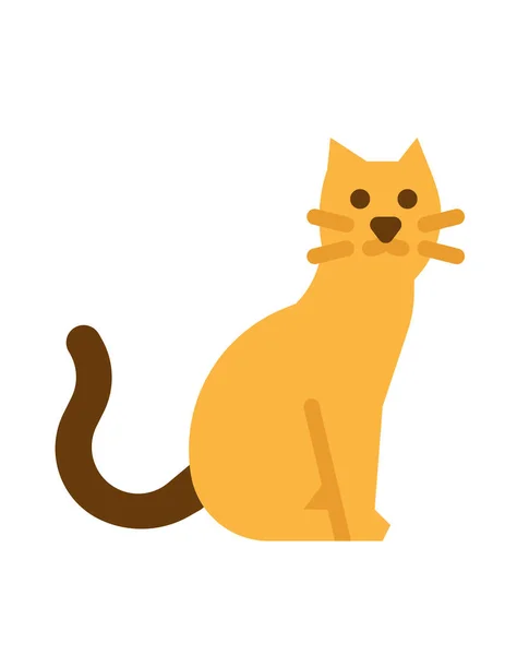 Silueta Gato Aislada Sobre Fondo Blanco — Vector de stock