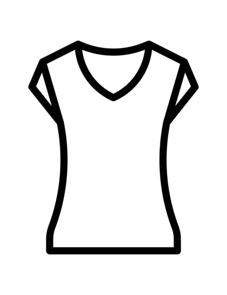 Shirt Ícone Vetor Linha Fundo Branco —  Vetores de Stock