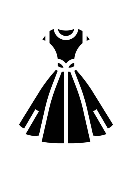 黒と白のベクトル図の女性のファッションドレス — ストックベクタ